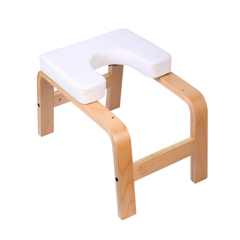 Almohadillas de madera y PU, soporte de banco para cabeza de Yoga, silla de Yoga para familia, gimnasio
